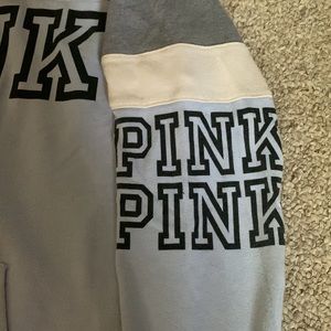 Blue, grey, black, and white hoodie